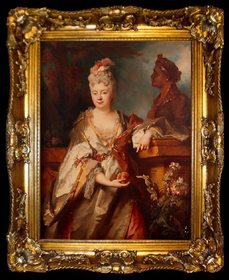 framed  Nicolas de Largilliere Portrait of Jeanne-Cecile Le Guay de Montgermon, ta009-2